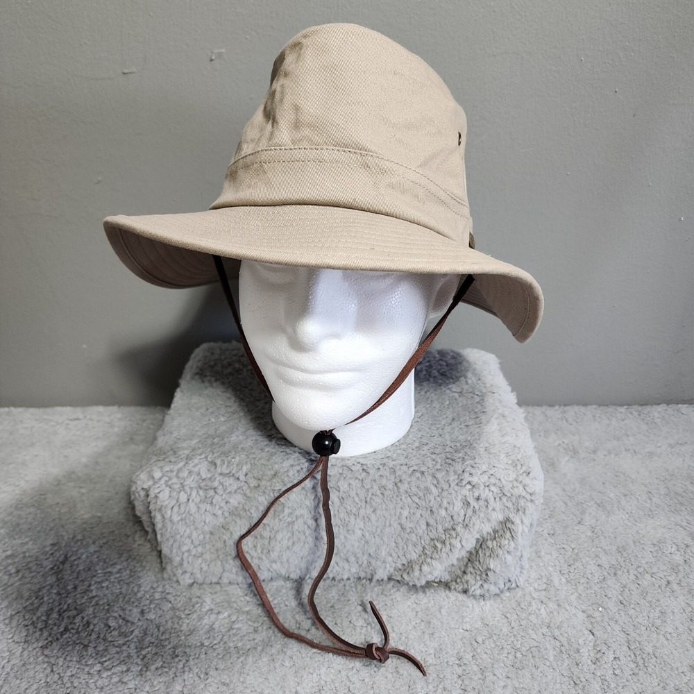 DULUTH TRADING Mens Ta Brown Vented Mesh Hat Sun Fishing Hiking Wide Brim Size L